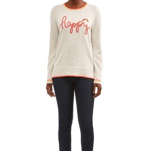 Time & Tru happy rainbow sweater